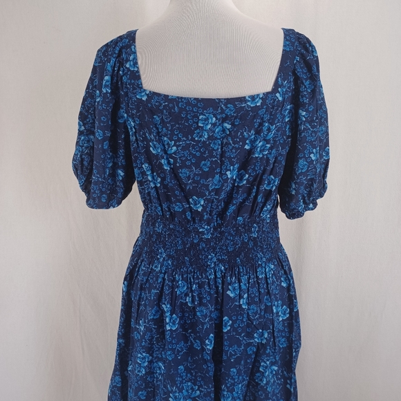 Old Navy Blue Floral Dress Sz L - Picture 6 of 8